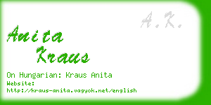 anita kraus business card